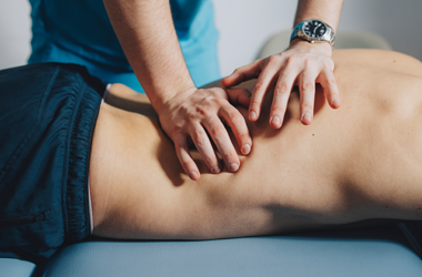 Close-up of a chiropractic adjustment
